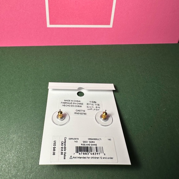 KATE SPADE FAUX PEARL STUDS NEW - Picture 5 of 6